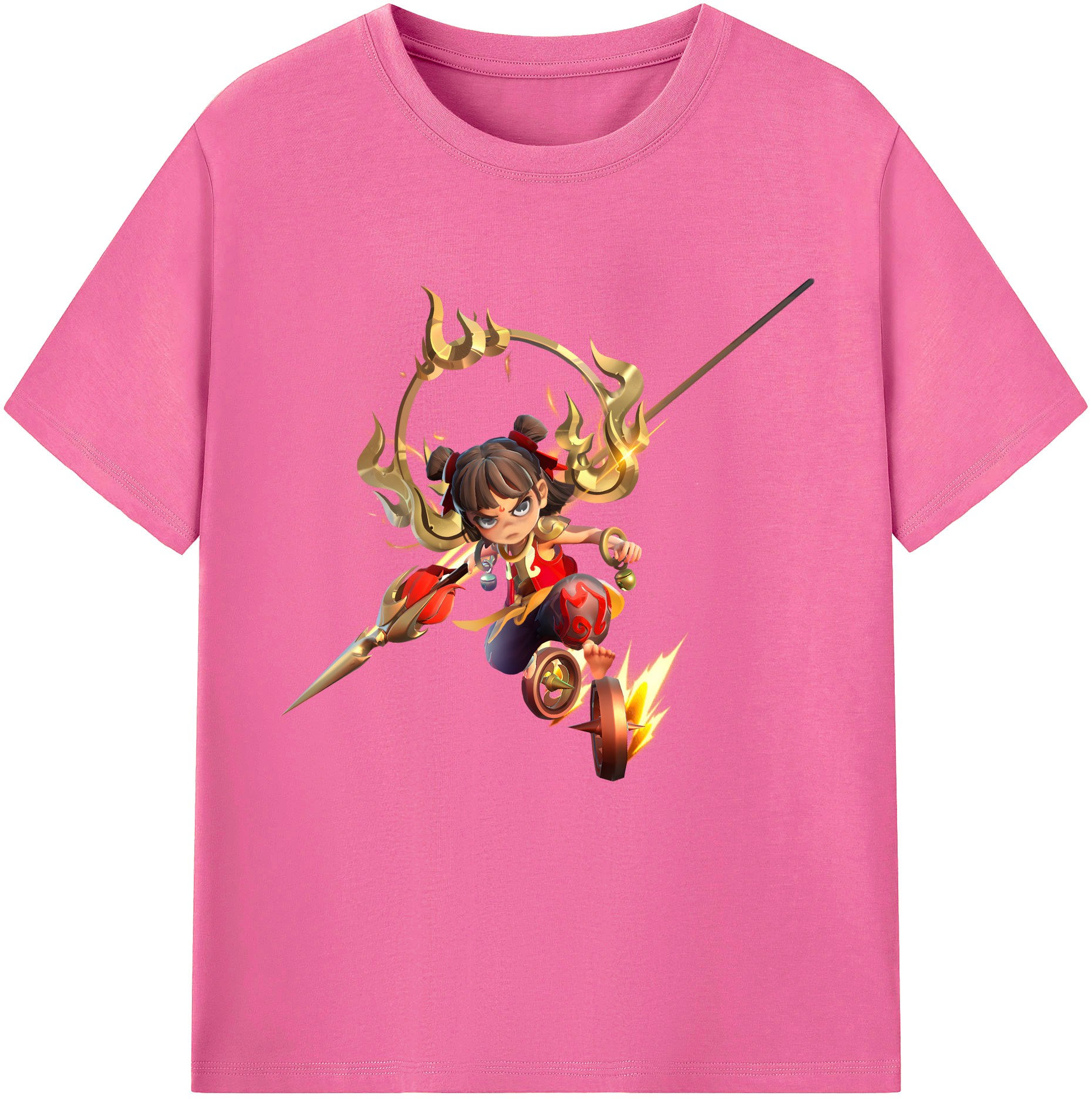 （画像用） Ne Zha 2 ナタ 魔童の大暴れ レディースカジュアルプリントTシャツ（綿100％）